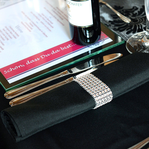 Serviette Polyester schwarz mieten | Verleih Hochzeit Event_4