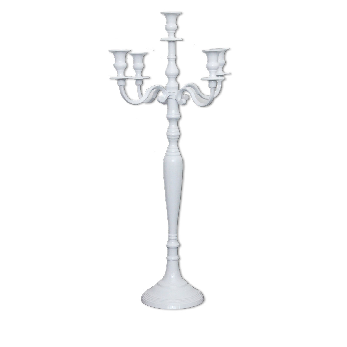 Kerzenständer | Kerzenleuchter | Kerzenhalter 5-arm weiss mieten Hochzeit, Feier, Event