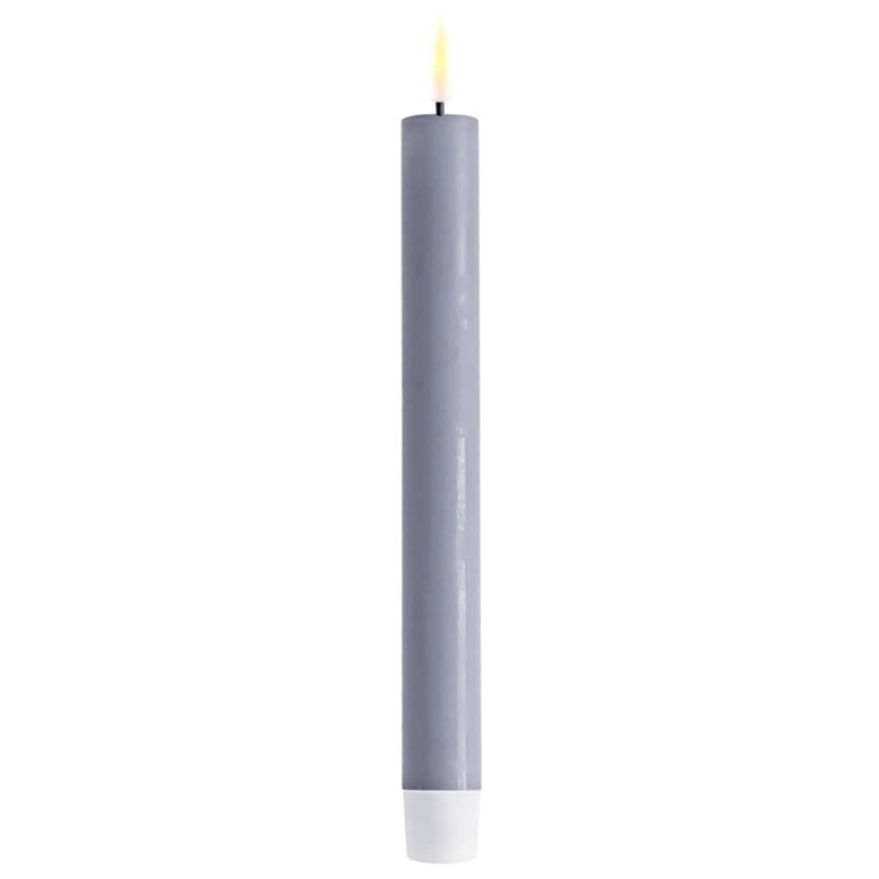 LED Stabkerze Spitzkerze Echtwachs dusty blue staubiges blau Batterie mieten Hochzeit, Feier, Veranstaltung