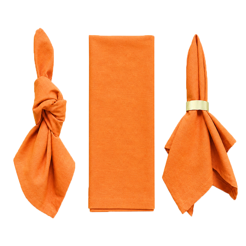 Serviette Leinen 45x45cm |  orange | mieten | Verleih für Hochzeit geburtstag Event