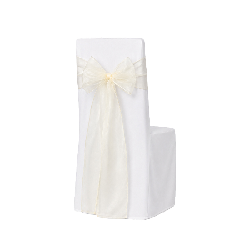 Schleifenband für Stuhlhusse | Organza 275x20cm | creme | Verleih Hochzeit Veranstaltung Geburtstag