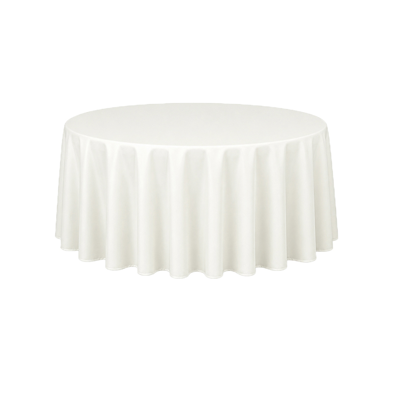 Tischdecke_Polyester_rund_275cm_ivory_mieten_I_Verleih_Hochzeit_Feier_Event_Geburtstag_Catering_Firmenevent