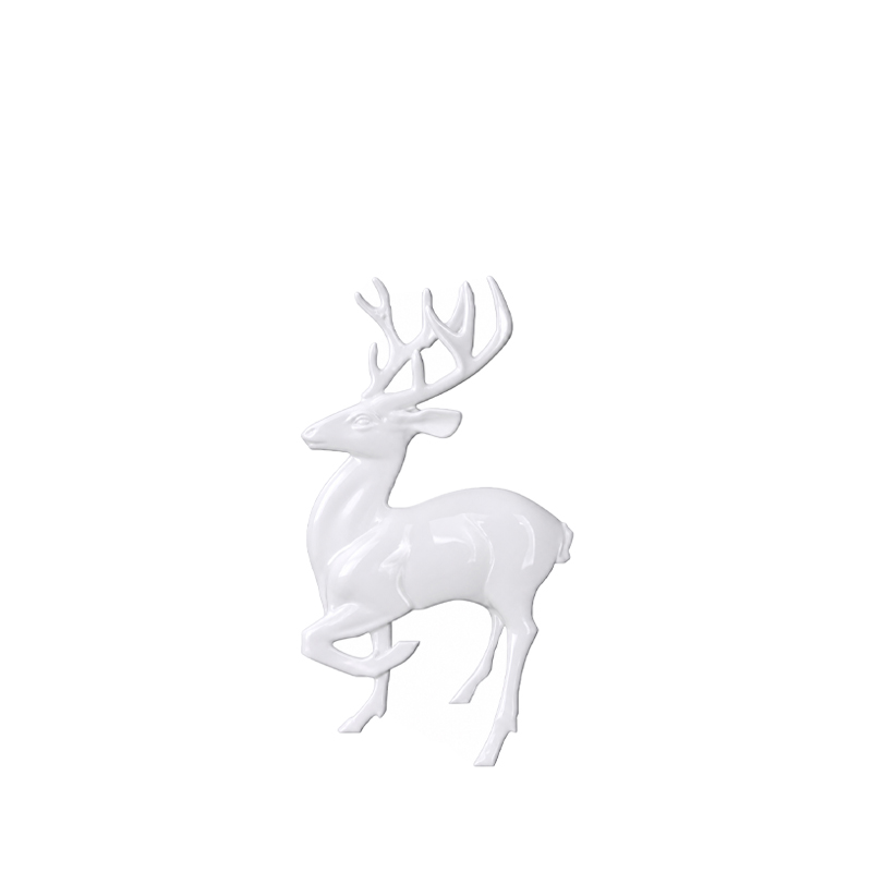 Hirsch weiss | 18cm | zum Stellen | Verleih Tischdeko Weihnachtsfeier [mieten]