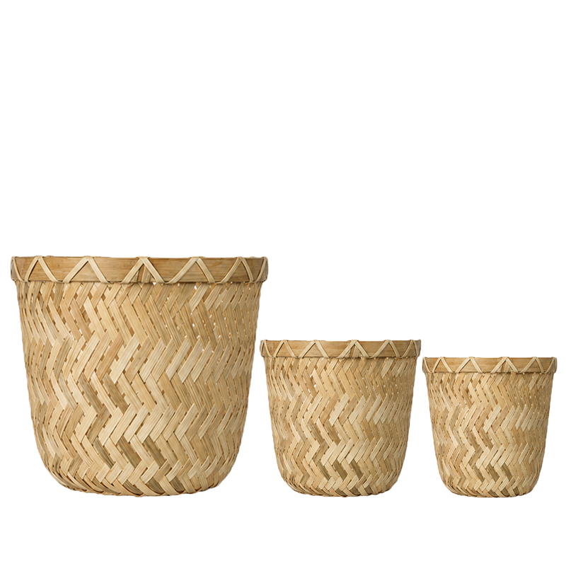 Vase Bambus natur mit Glaseinsatz [mieten]