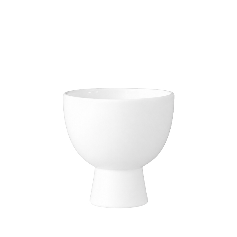 Schale Vase Keramik weiss modern mit Fuss mieten für Blumendeko Hochzeitz und Feier