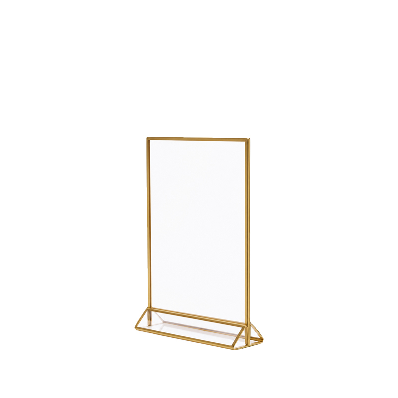 Bilderrahmen Acryl mit goldenem Rand [mieten]