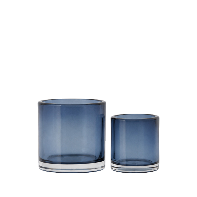 Vase Zylinder Glas dunkelblau mieten Hochzeit, Event, Feier, Deko