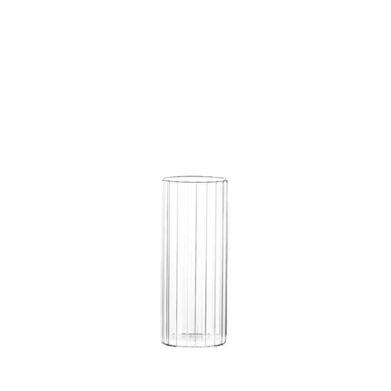 Vase Zylinder Rille Glas klar Höhe 20 cm [mieten]