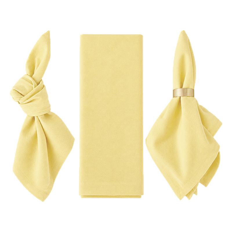 Serviette Leinen 45x45cm |  buttergelb | mieten | Verleih für Hochzeit und Event