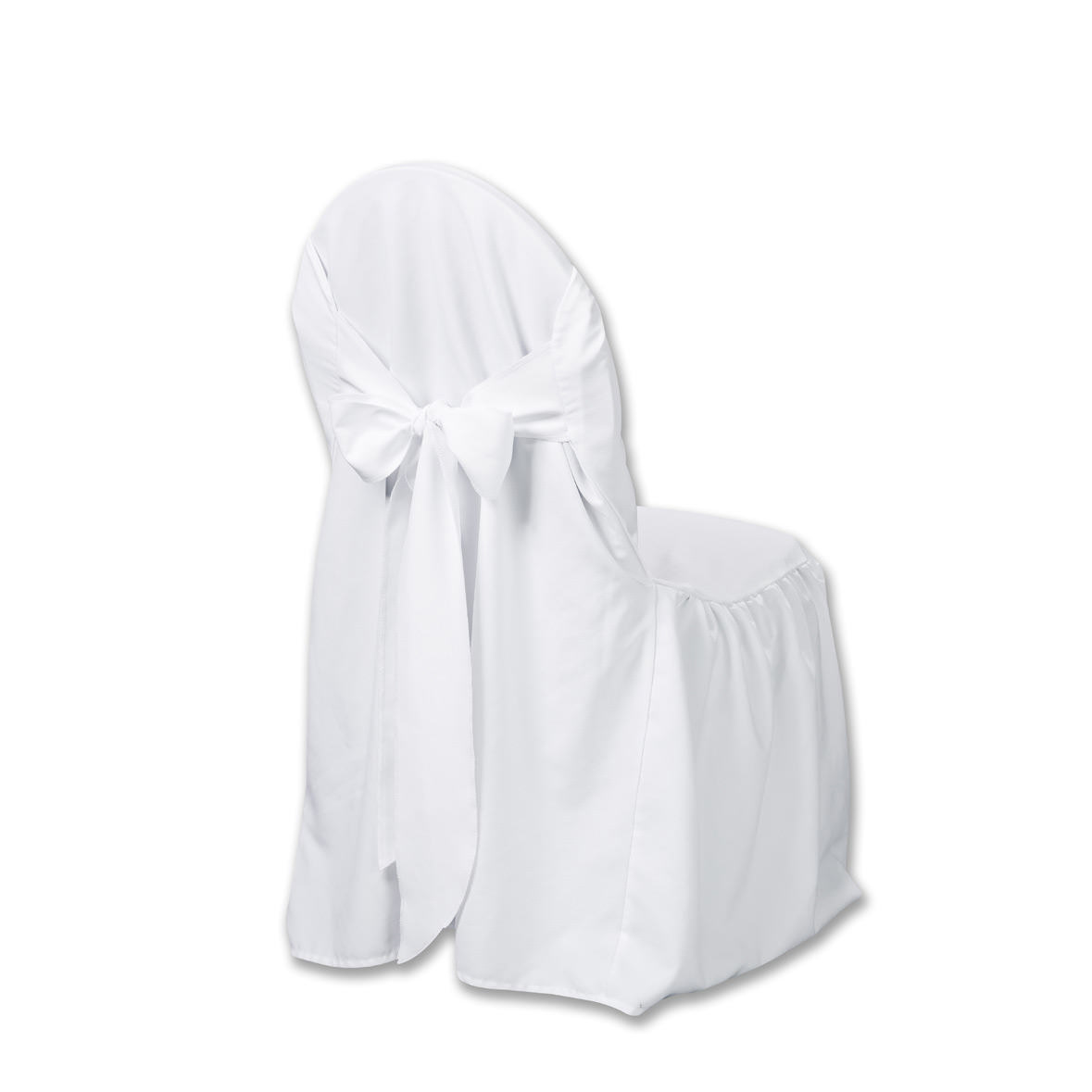 Stuhlhusse romantik universell weiss mit Schleife