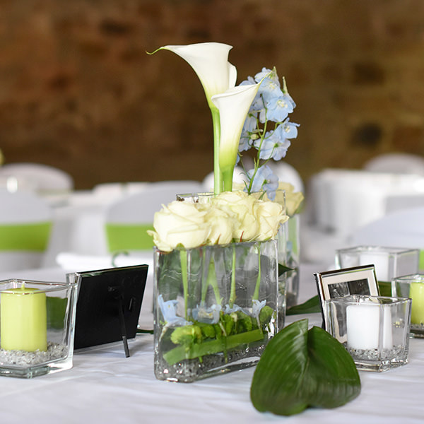 Jardiniere länglich Glas klar mieten Tischdeko Feier, Geburtstag; Hochzeit 2
