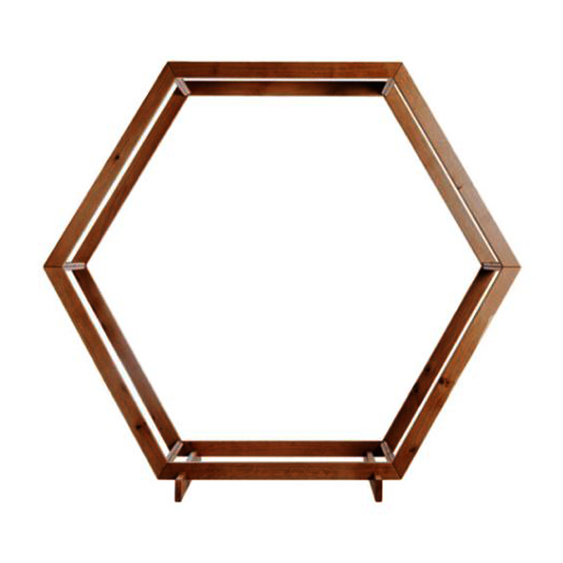 Traubogen Hexagon Holz braun Hochzeit Freie Trauung [mieten] 3