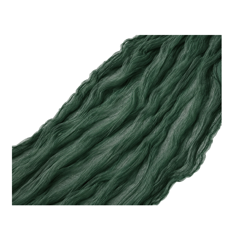 Tischläufer Musselin 300 x 80 cm in dunkelgrün forestgreen tannengrün | mieten für Hochzeit Event Geburtstag