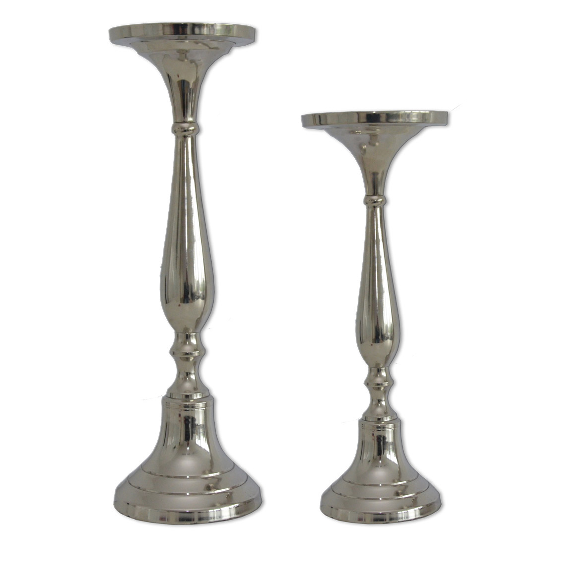 Kerzenständer | Kerzenhalter 1-arm silber hoch mieten für Hochzeit und Event