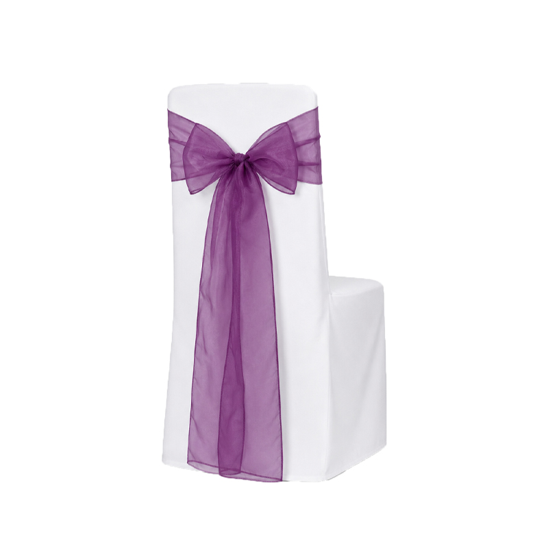 Schleifenband für Stuhlhusse | Organza 275x20cm |  aubergine beere | Verleih Hochzeit Veranstaltung Geburtstag