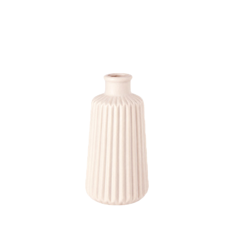 Vase Rille Keramik beige - Style 5 mieten für Hochzeit, Feier, Event