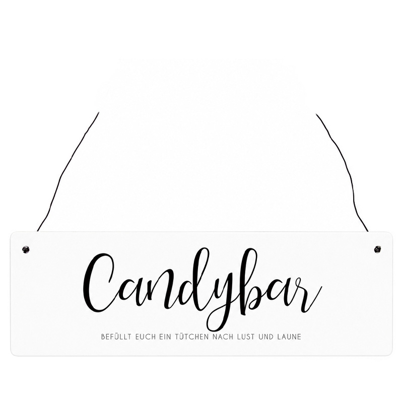 Schild Candy Bar weiss Vintage Hochzeit, Feier, Geburtstag mieten