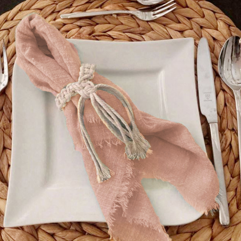 Serviette Leinen Crackledusty rose altrosa | mieten | Verleih für Hochzeit und Event