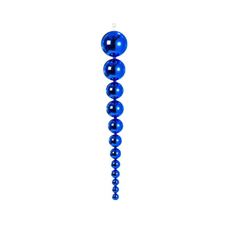 Weihnachtskugelkette | blau glänzend | 43cm und 74cm | Verleid Deko Weihnachtsfeier [mieten]