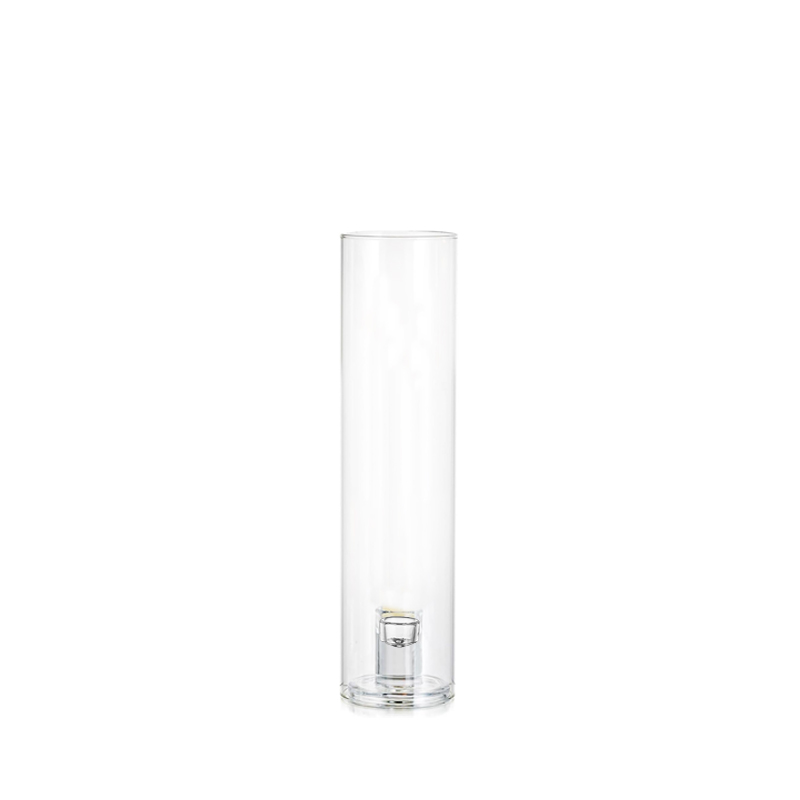 Kerzenhalter Line 1-arm Glas klar mit Glaszylinder, Glasaufsatz | für Stabkerzen | Kerzenständer | Kerzenleuchter Deko Hochzeit [mieten
