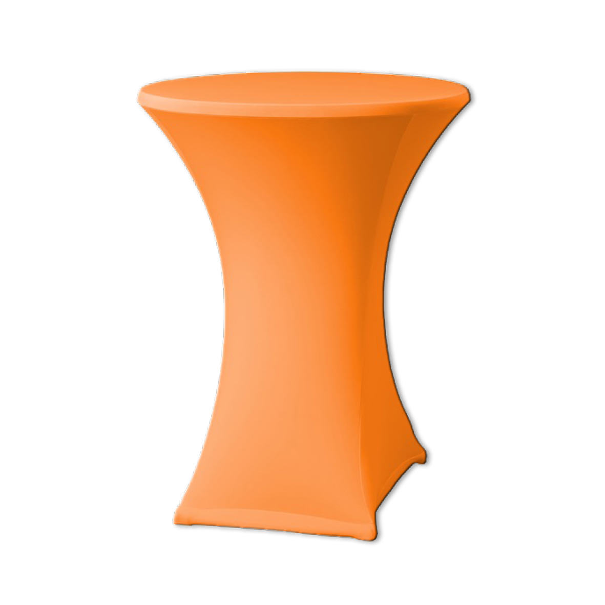 Stehtischhusse Stretch orange mieten Verleih Hochzeit Event Feier