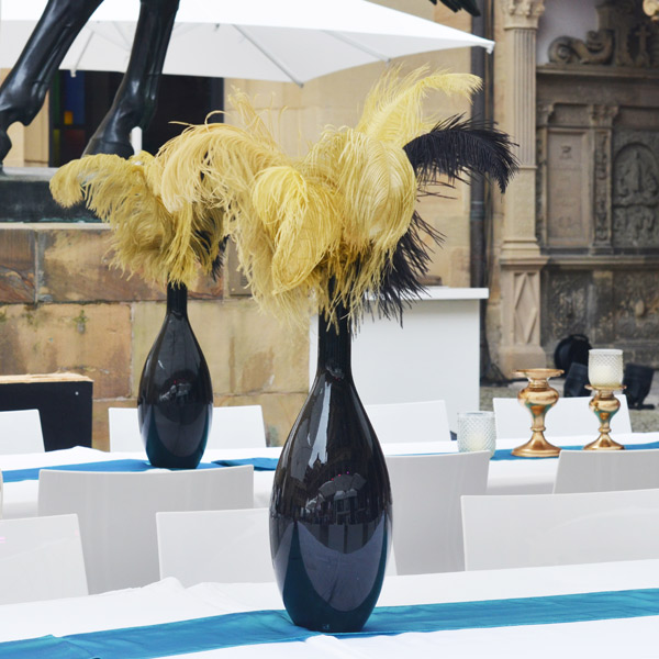 Vase Kegel Schwarz hoch Deko Raum Bühne Säule Hochzeit Event mieten_2