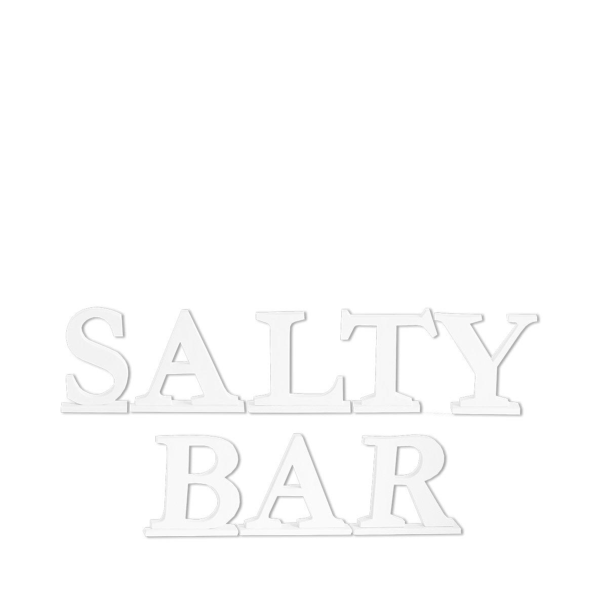 Schrifzug Holz weiss Vintage Salty Bar mieten für Hochzeit und Feier