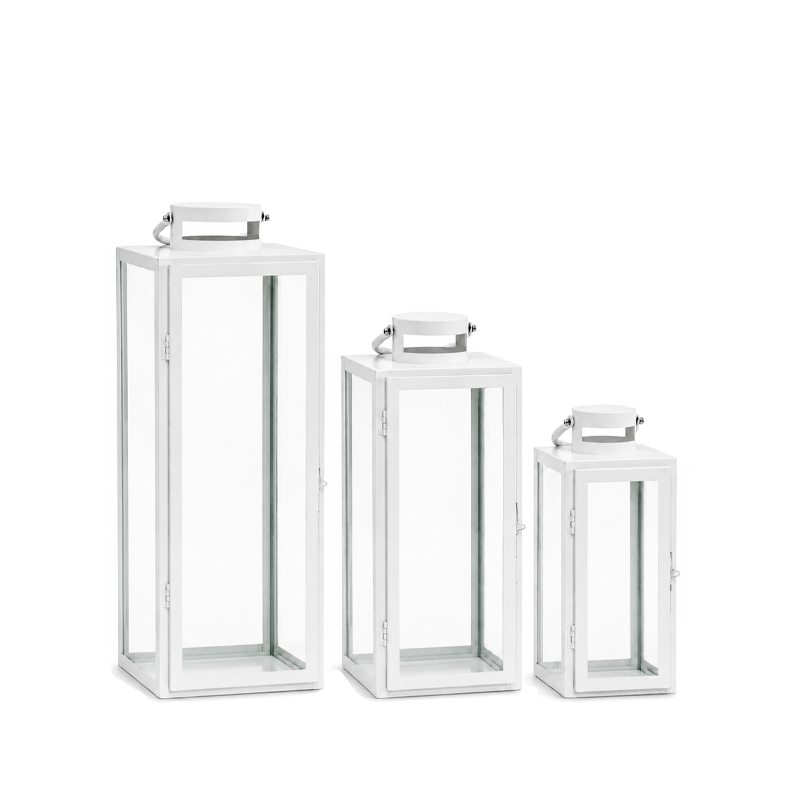 Laterne elegance modern, Metall weiß mieten Hochzeit, Deko, Veranstaltung, Feier Verleih