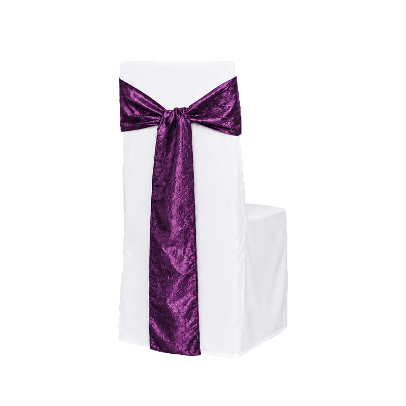 Schleifenband für Stuhlhusse | Taft Crackle 275x20cm | aubergine | Verleih Hochzeit Veranstaltung Geburtstag
