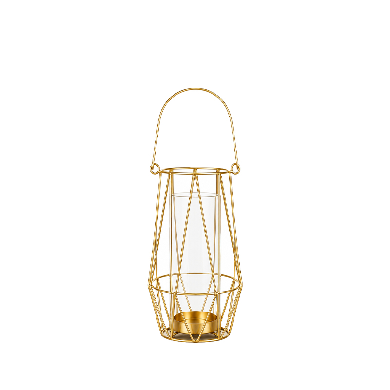 Windlicht Laterne geometrisch modern gold mieten Hochzeit Veranstaltung Feier Deko