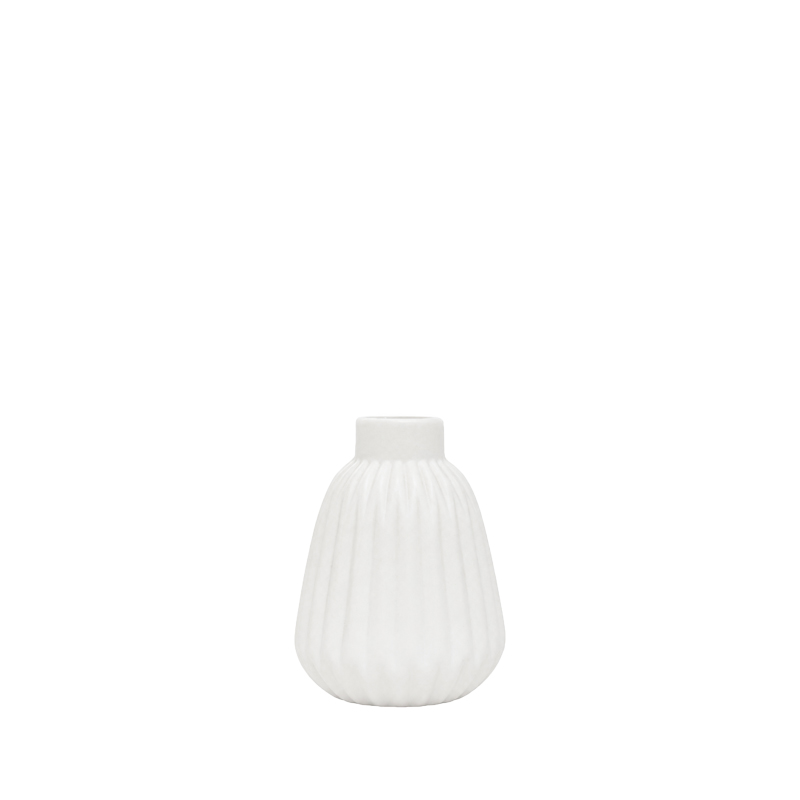 Vase Flaschenvase Rille Keramik weiss Mieten Tischdeko Hochzeit Feier 2