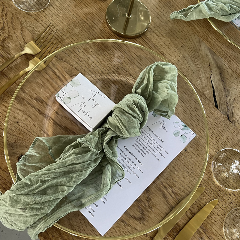 Platzteller Fine | Glas klar | transparent mit Goldrand [mieten]
