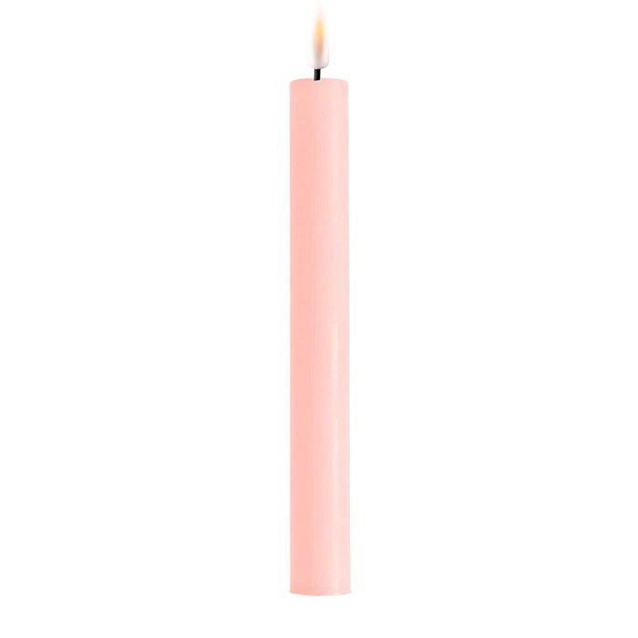 LED Stabkerze Spitzkerze Echtwachs rosa Batterie mieten Hochzeit, Feier, Veranstaltung