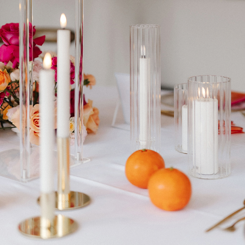 Vase Zylinder Rille Glas klar [mieten] | Tisch Dekoration Hochzeit Event Verleih 2