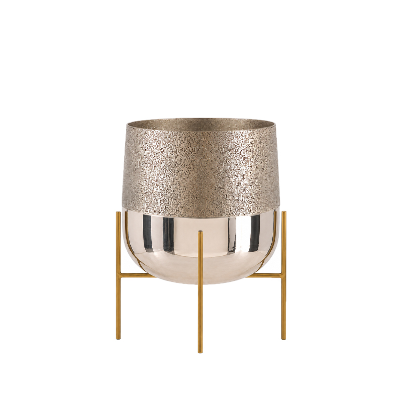 Vase Glas gold mit goldenem Ständer mieten Tischdeko Hochzeit