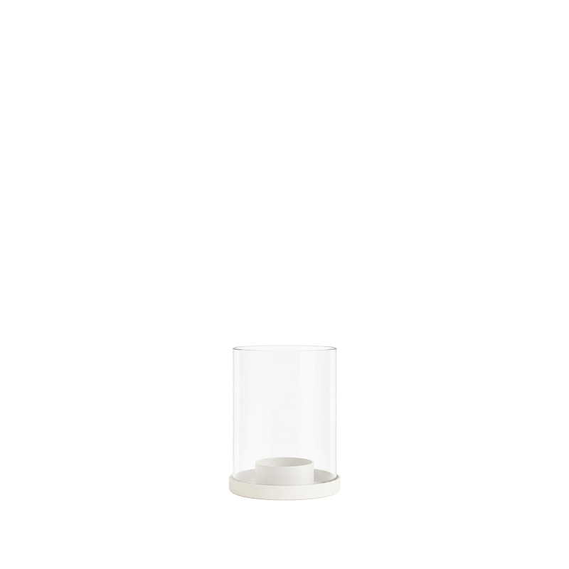 Teelichthalter mit Glaszylinder beige mieten für Hochzeitsdeko