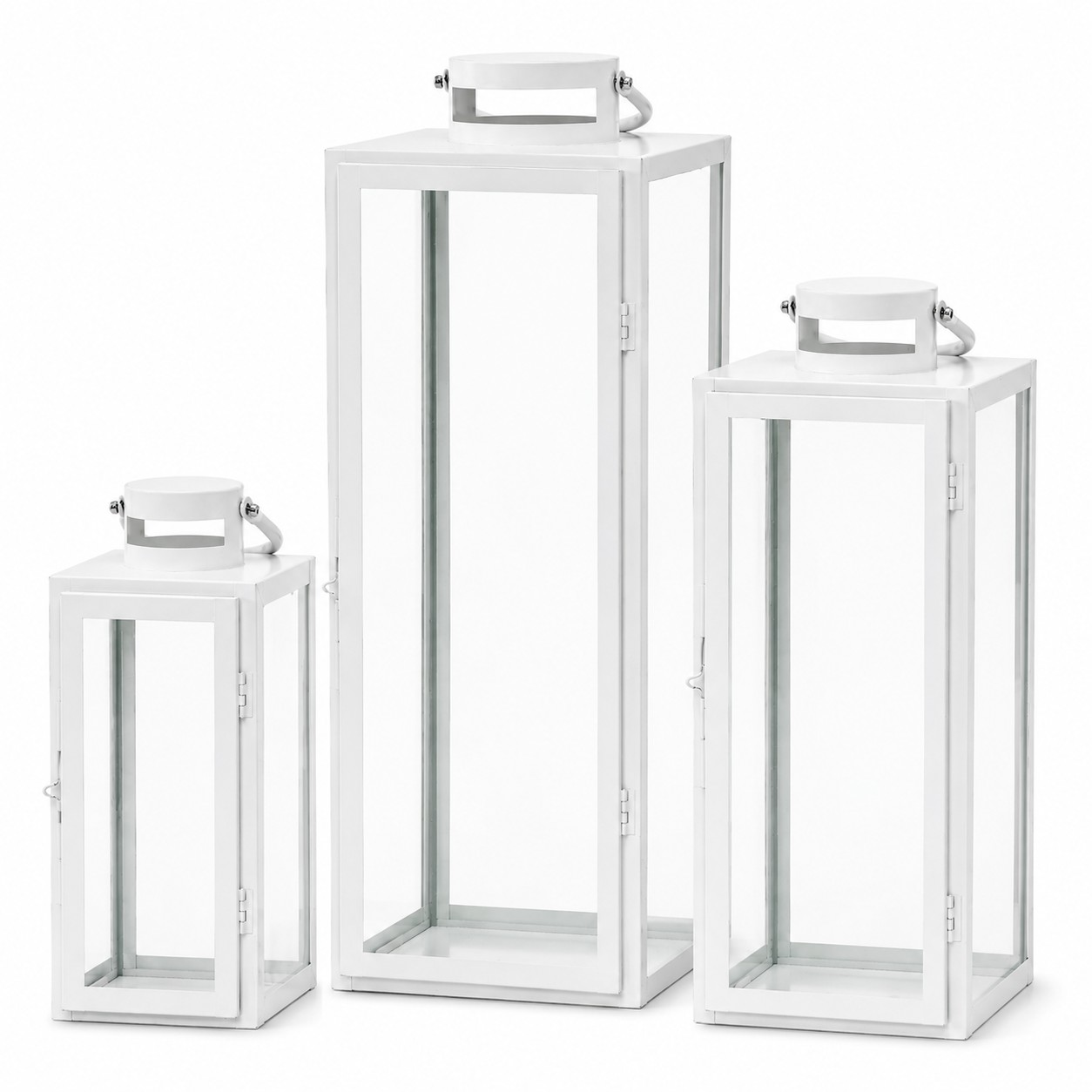 Laterne elegance modern, Metall weiß mieten Hochzeit, Deko, Veranstaltung, Feier Verleih