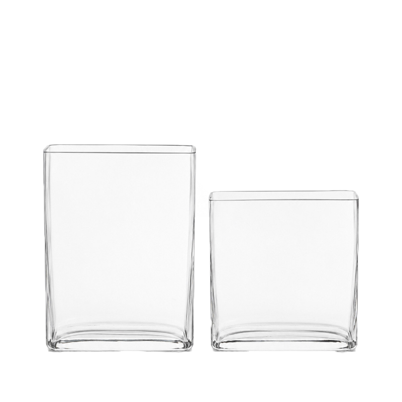 Jardiniere länglich Glas klar mieten Tischdeko Feier, Geburtstag; Hochzeit