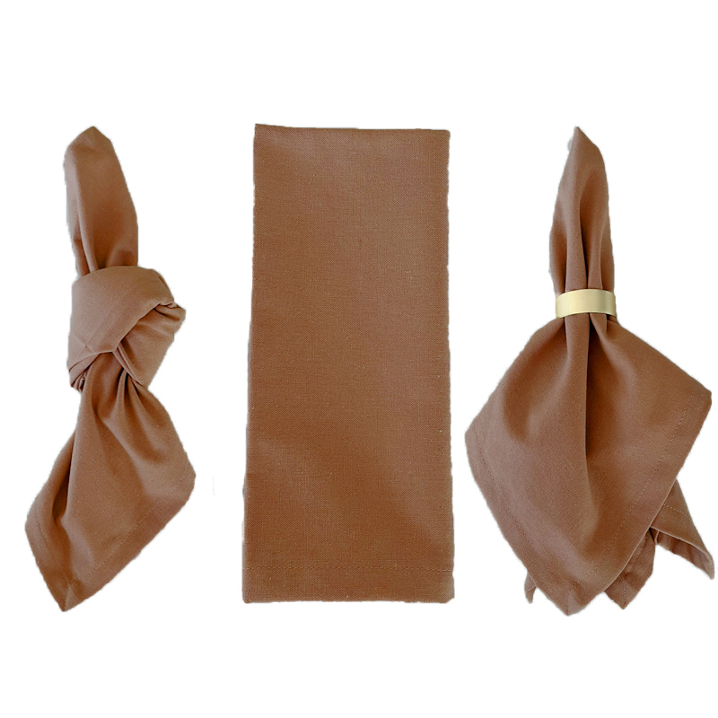 Serviette Leinen mocca | moccabraun | nougat mieten | Verleih für Hochzeit und Event