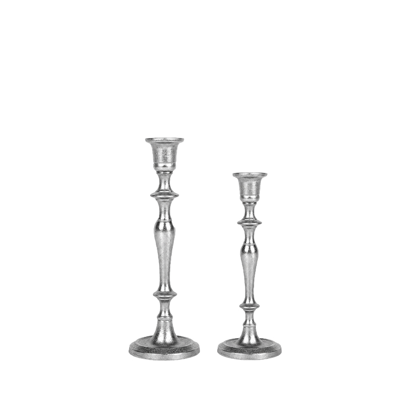 Kerzenständer | Kerzenhalter 1-arm silber mieten für Hochzeit, Feier, Veranstaltung