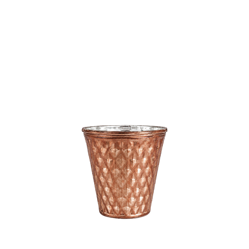 Vase konisch Raute kupfer/ roségold tischdeko Hochzeit, Feier mieten
