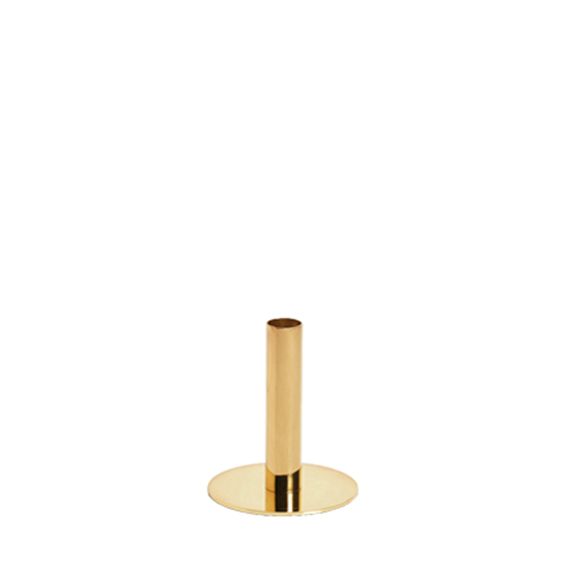 Kerzenständer 1-arm, Höhe 12,5cm Metall gold LINE short | Kerzenhalter | Kerzenleuchter Hochzeit mieten