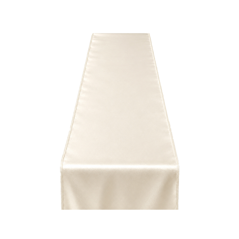 Tischläufer Satin 275 x 30 cm in ivory | mieten Hochzeit Party Geburtstag Weihnachtsfeier