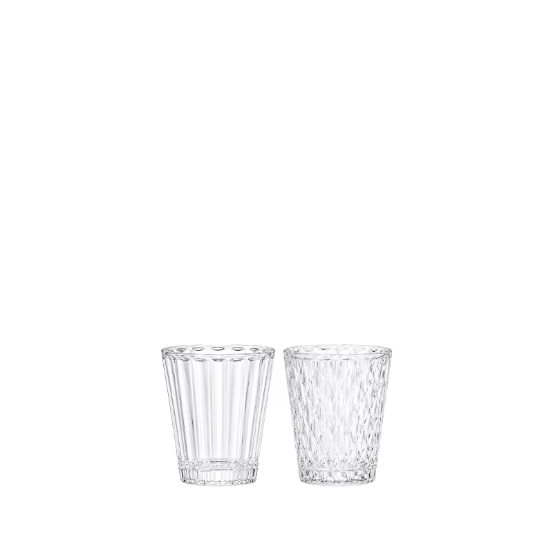 Vase/ Teelichthalter konisch Kristall Raute Rille 7,5cm mieten Tischdeko Hochzeit