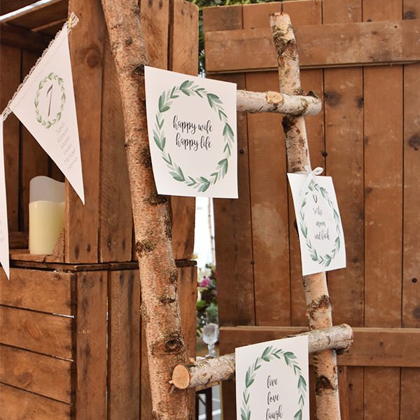 Sitzplan Tischplan Leiter Birke Holz natur Vintage Hochzeit [mieten]_2