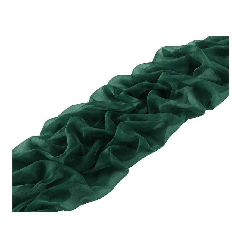 Tischläufer Chiffon 300 x 80 cm in dunkelgrün forestgreen tannengrün | mieten für Hochzeit Event Geburtstag