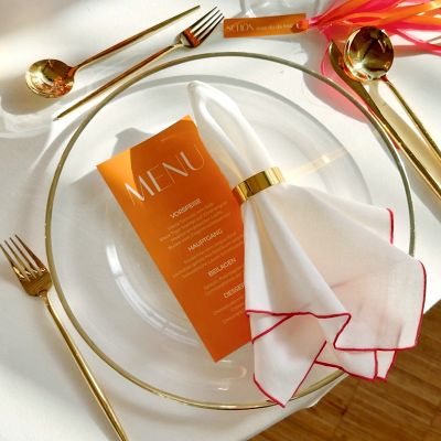 Serviette_Leinen_Rand_pink_mieten_Hochzeit_Event_Geburtstag