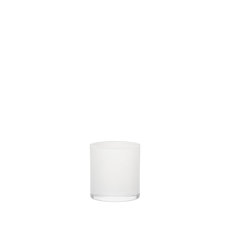 Vase/ Teelicthhalter Zylinder Glas weiss mieten Hochzeit, Event, Feier, Deko