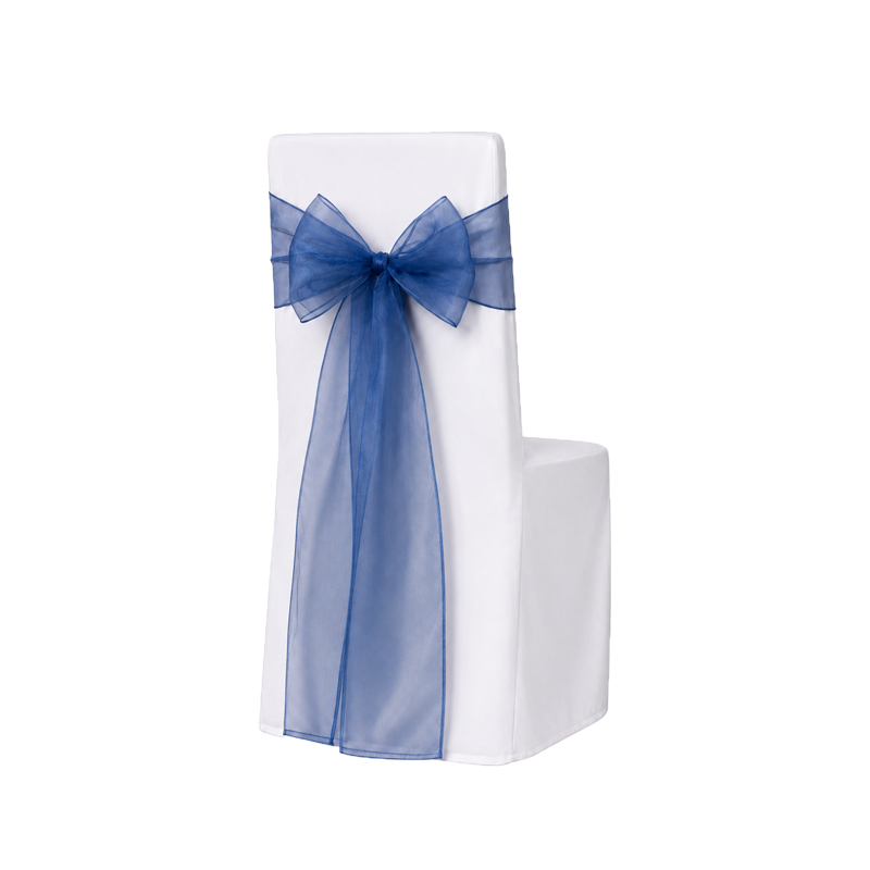 Schleifenband für Stuhlhusse | Organza 275x20cm |  dunkelblau navy | Verleih Hochzeit Veranstaltung Geburtstag