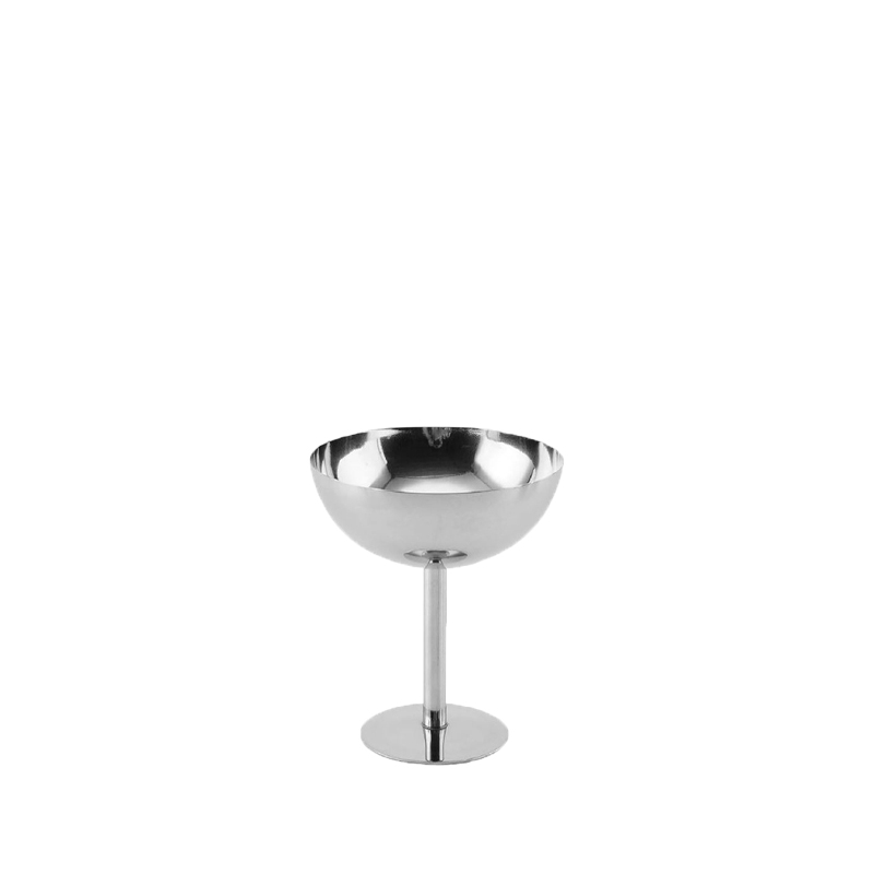 Schale, Dessertschale Glas Metall silber mit Fuss mieten | Verleih Hochzeit, Feier, Trauung, Sektempfang, Veranstaltung 2